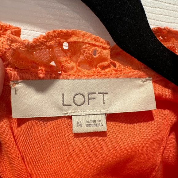 Loft Red/Orange Eyelet Mini Dress - Picture 3 of 6